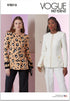 Vogue Misses' Lined Semi-Fitted Collarless Jackets Sewing Pattern Packet, Design Code V2015, Sizes 18-20-22-24-26, Multicolor...