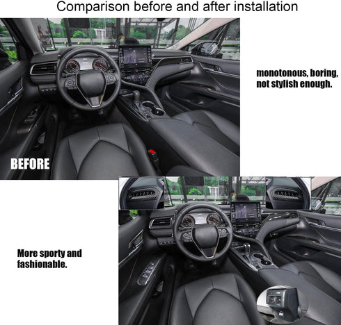 for 2018 2019 2020 2021 Toyota Camry ABS Accessories Steering Wheel Panel Cover Fit for Carmy Interior Trims Carbon Fibre...