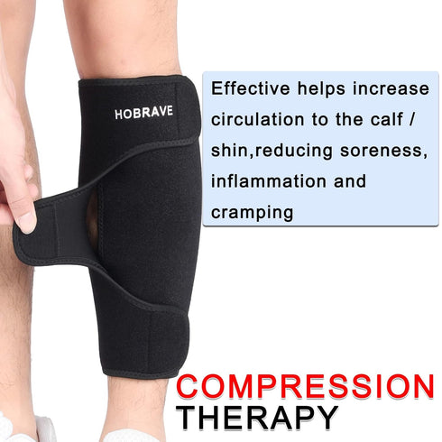 Calf Brace Shin 2 Pack Splint Compression Wrap Sleeve for Torn Calf Muscle Pain Relief Strain Sprain Injury Adjustable Leg Support Men and Women...