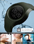 MASTOP Men's Womens Cool Black Resin Strap Digital Sports Watch with Waterproof Stopwatch...