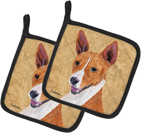 Caroline's Treasures SC9124PTHD Basenji Wipe Your Paws Pair of Pot Holders Kitchen Heat Resistant Pot Holders Sets Oven Hot Pads for Cooking Bakin...