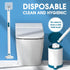 Disposable Toilet Brush Handle with 32 Count Toilet Refills, Disposable Toilet Bowl Brush & Upgraded Toilet Bowl Refill Pads for Bathroom and Toil...