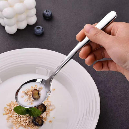 4-Piece Soup Spoons, 7.6Inch Round Stainless Steel Bouillon Spoons...