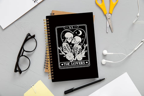 Gothic Spiral Notebook,Gothic Couple Journal,Gothic Notebook for Women Men Writing,Couple Spiral Notebook 8.3×5.5 Inch...