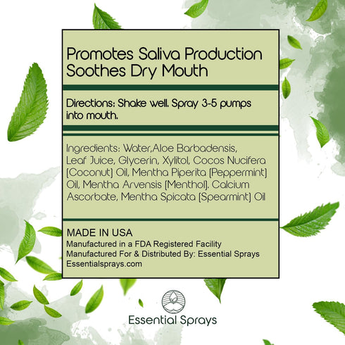 Dry Mouth Spray (2-Pack) - Moisturizing Aloe Vera Formula, Fresh Mint Flavor - Promotes Saliva Production & Soothes Dry Mouth - 2 fl. oz....