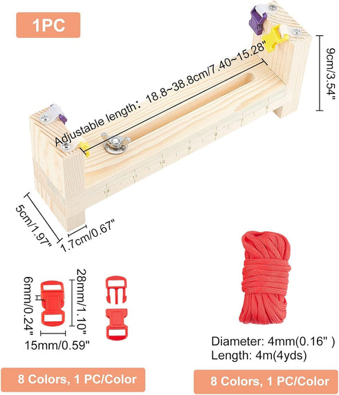 PH PandaHall Jig Bracelet Maker Kit Wristband Maker with 8 Parachute Cords and 8 Quick Release Buckles Adjustable Length Braiding Weaving DIY Craf...