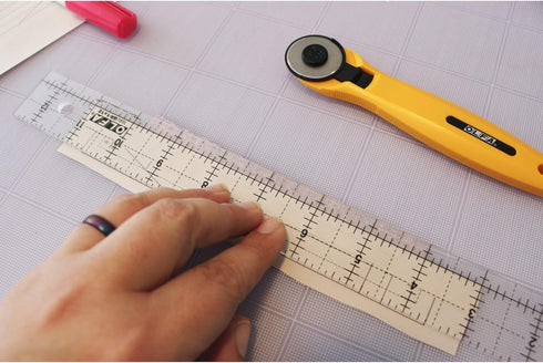 OLFA 1" x 12" Frosted Advantage Acrylic Ruler (QR-1x12) - Non Slip 1x12 Inch Acrylic Ruler with Grid for Quilting, Sewing, Cutting Fabric, & Craft...