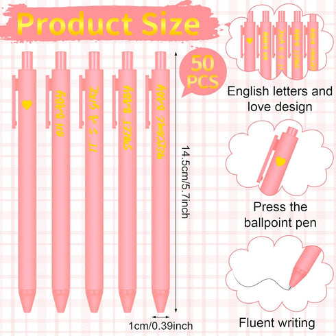 Nuanchu 50 Pcs Baby Shower Pens for Guests It's a Boy or Girl Pens Retractable Baby Shower Favors Baby Shower Decorations Office School Teacher St...