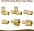 JUWO 3/4" PEX Coupling, PEX Fitting for Plumbing Repairs, Sturdy and Durable Brass Crimp Fitting (5 Pack)...