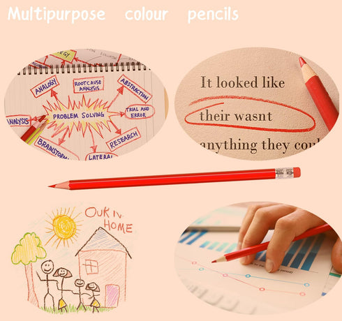 25pcs Checking Pencils advertising pencil Erasable Pre-Sharpened #2 HB with Eraser (Red)...