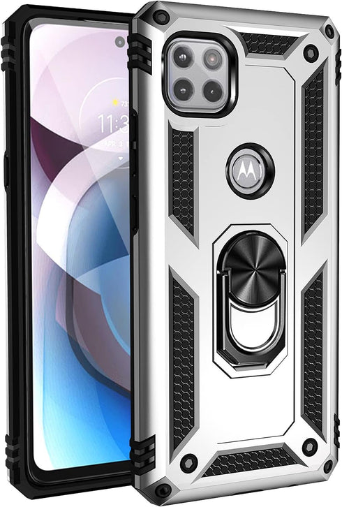 Military Grade Drop Impact for Moto One 5G Ace Case Motorola One 5G Ace G 5G Case 360 Metal Rotating Ring Kickstand Holder Armor Heavy Duty Shockp...