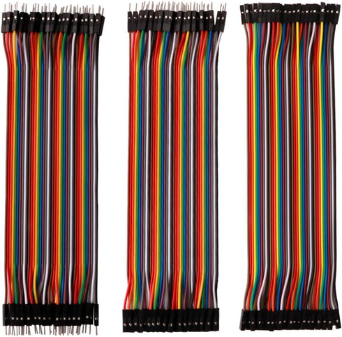 FULARR 120Pcs Premium 20cm Multicolored Dupont Wire Kit, 40pin Male to Male, 40pin Female to Female, 40pin Male to Female, Breadboard Jumper Wire ...