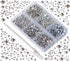 Bymitel 5000 Pieces 6 Mixed Sizes Glue Fix on Glass Rhinestones Round Crystal Gems Flatback for DIY Jewelry Making with one Picking Pen(6-Sizes 50...