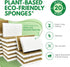 20 Pack Biodegradable Natural Kitchen Sponge - Compostable Cellulose and Coconut Walnut Scrubber Sponge - Eco Friendly Sponges for Dishes...