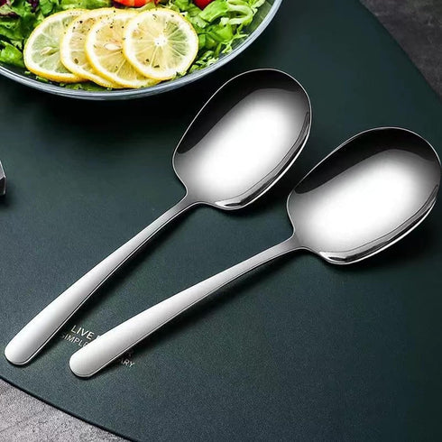 X-Large Serving Spoons Set, 304 Stainless Steel Buffet Serving Spoons, 11.4 Inch Tabletop Serving Utensil Serving for Casseroles, Veggies, Stewed ...