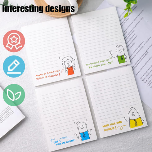 Koogel 4PCS Funny Notepads, Funny Sticky Notes Novelty Memo Pads Humor Note Pads for Women Coworkers Gifts Office Supplies...