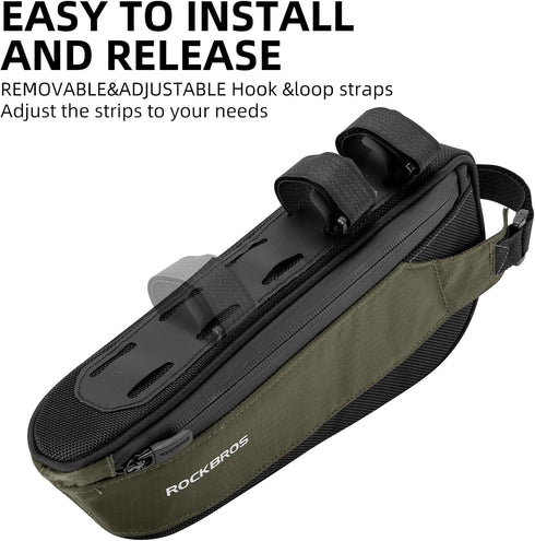 ROCKBROS Bike Top Tube Bag Bike Frame Bag Bike Triangle Bag Small Aerodynamic Bag for Triathlon and Gravel Bikes...
