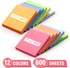 Sticky Notes Pads, 600 Sheets, 3x3 Inches, It is Perfect to Post for Office, Home and School, 12 Pads 12 Colors Sticky Notes Bulk...