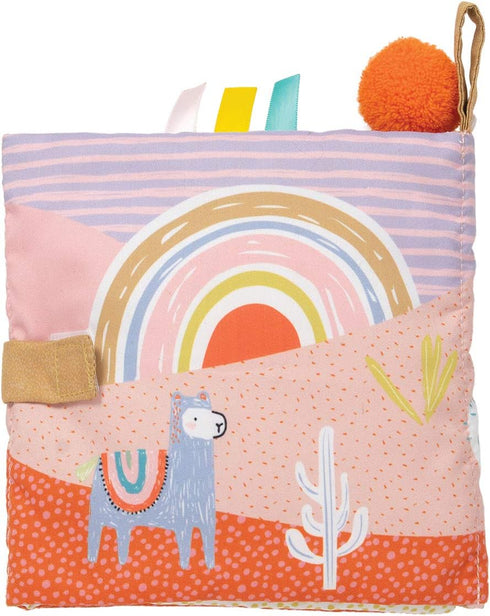 Manhattan Toy Llama Themed Soft Baby Activity Book with Squeaker, Crinkle Paper and Baby-safe Mirror Small...