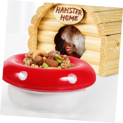 Hamster Ceramic Bowl Mushroom Food Hamster Feeder Chinchilla Bowl Hamster Water Guinea Pig Bowl Water Dish Rat Feeding Bowl Rat Bowl Hamster Bowl ...