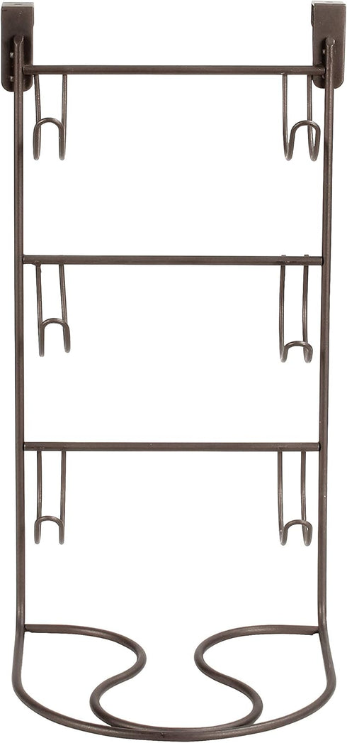 Spectrum Diversified myBella Over-The-Cabinet Station 4-Tier Styling, Flat Iron & Curling Wand Hooks with Blow Dryer Holder, Hair Tool Storage, Br...
