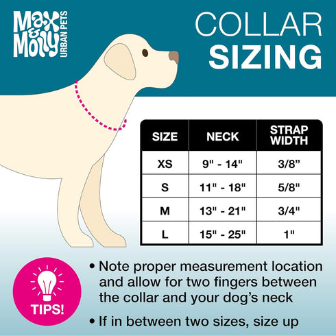 Max & Molly Dog & Puppy Collar with Power Buckle, Fun Style for Small, Medium, Large Dogs & Puppies, Waterproof, Comfortable, Adjustable, includes...