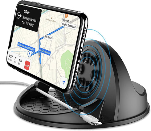 ANNSKIN Wireless Car Charger Mount 15W Fast Charging Phone Holder Silicone Anti-Slip Phone Stand Compatible with Smart Phones iPhone Samsung GPS D...