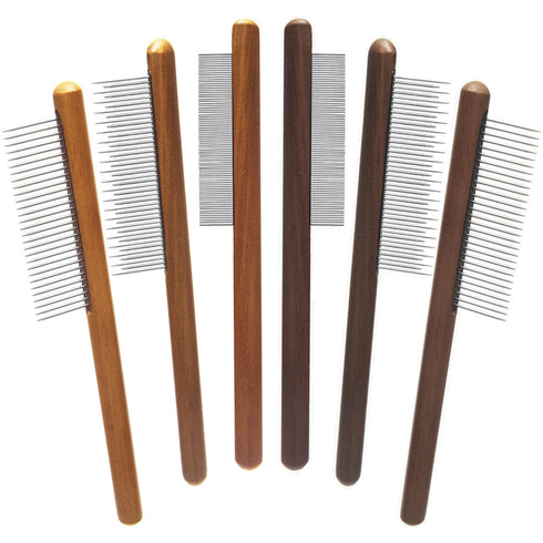6 Pack Cat Comb, Solid Wood Pet Comb with Rounded and Smooth Ends Stainless Steel Teeth for Cat Dog, Rabbit Hair Comb, Flea Lice Comb for Removes ...