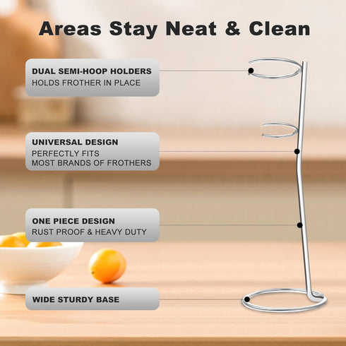 Powerful Milk Frother with Stand with Double Whisk, Handheld Electric Foam Maker, Hand Mixer Wand, Portable Mini Blender Foamer Stirrer for Coffee...