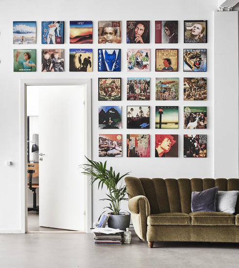 Bamboo Vinyl Record Wall Mount Display | Floating Album Storage LP Holder with No Frames or Visible Support | Turn Your Living Space Into an Art G...