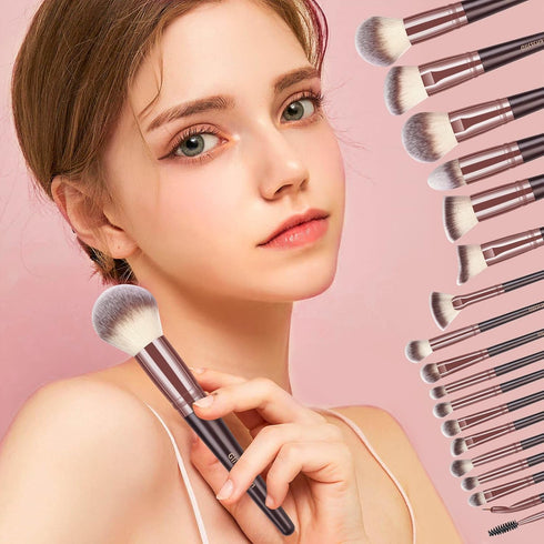 Travel Makeup Brush Set 18 Pcs Professional Makeup Brushes with Case & Makeup Remover Pads Premium Synthetic Travel Brush Set Eyeshadow Foundation...