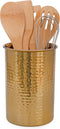Darware Hammered Gold Kitchen Utensil Holder / 7-Inch Tool Caddy, Store All Your Wooden Spoons, Spatulas, & More...