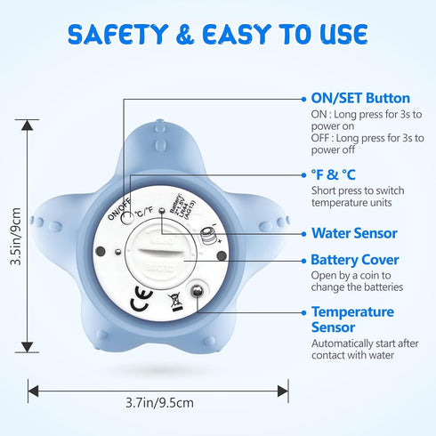 Bath Thermometer Baby Safety,Bath Water Thermometer with Backlight Display,Infant Bathtub Floating Toy,Bath for Baby Kids,Toddler,New Born Bath Es...
