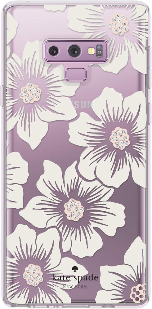 kate spade new york Defensive Hardshell Case for Samsung Galaxy Note9 - Hollyhock Floral Clear/Cream with Stones...