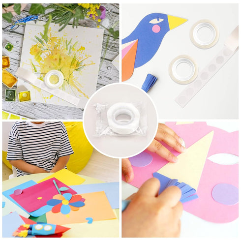 Glue Points, 1000 12mm/0.47" 10 Rolls Poster Putty Adhesive Clear Balloons Dots Tape Removable Double Sided Non Trace Stickers for Wedding Decorat...