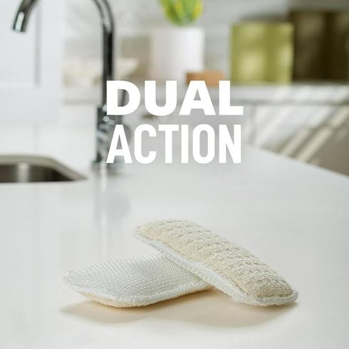 Scotch-Brite Greener Clean Dual Action Scrub & Wipe, for Washing Dishes and Cleaning Kitchen, Dish Scrubber for Washing Dishes, Superior Performan...