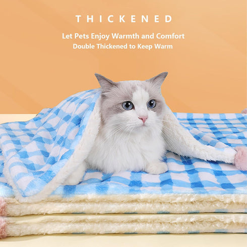 Dog Blanket for Small dogs, Soft Washable Double Sided Dog Blankets with Plaid Pattern, Cat Blankets for indoor Cats, Pet Cat Blankets for Couch P...