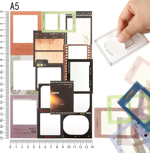 135 Pieces DIY PET Decorative Stickers 4 Set Assorted Frame Scrapbooking Stickers 2 Set Frame Scrapbooking Paper DIY Craft Bullet Diaries Scrapboo...