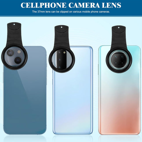37mm Cell Phone Lens CPL Filter- Universal Phone Camera Lens Clip On CPL Filter Lens Circular CPL Polarizer Filter Compatible with/Smartphones, wi...