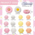 100Pcs Daisy Silicone Beads with Elastic Rope Pink White Flowers Shape Silicone Loose Bead 4 Colors Round Hexagon Spacer Beads for DIY Crafts Jewe...