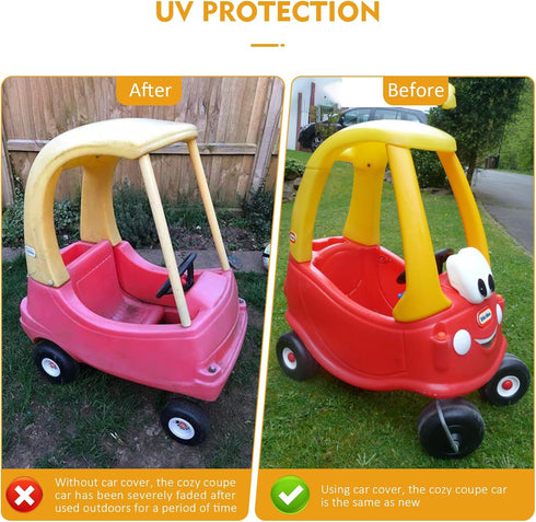 Kids Ride On Car Cover Waterproof, 420D Small Cover for Cozy Coupe Truck Ride-On Car, Toddler Push Car Cover All Weather Protection(Only Use for C...