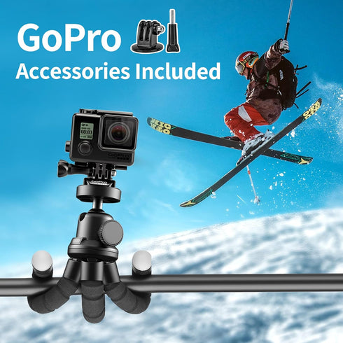 Aureday Phone Tripod, Flexible Tripod for iPhone and Android Cell Phone, Portable Small Tripod with Wireless Remote and Clip for Video Recording/V...
