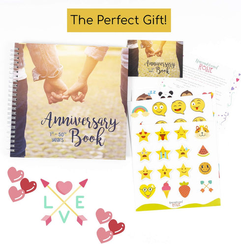 Wedding Memory Book | A Hardcover Journal To Document Anniversaries From The 1st To the 50th Year | Gifts for Bride and Groom | Wedding Planner Bo...