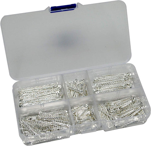 Chenkou Craft Assorted 600pcs Jewelry Making Wave Connect Bar Earring Necklace Connector (Silver, Mix)...