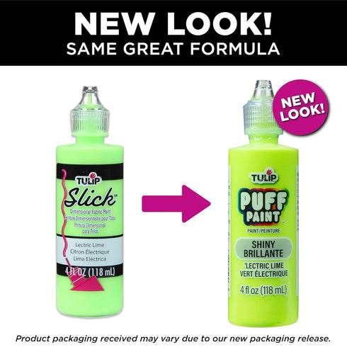 TULIP Puff Paint Slick Lectric Lime 4 Fl Oz (Pack of 1)...