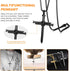 2PCS Nail Cross Pendant for Men, Hanging Cross Car Rearview Mirror Hanging Chain with 3 Nail, Stainless Steel Religious Cross Decoration(Black)...