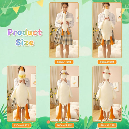 Goose Stuffed Animal Toy Cute Giant White Goose Stuffed Animal Duck Plush Super Soft Hugging (B: 35 inch)...