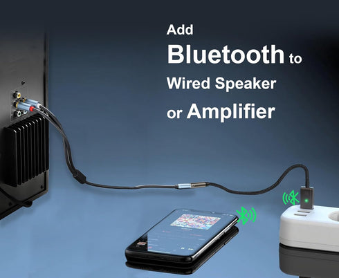 Bluetooth 5.3 to Aux Adapter for Car or Amp, USB to 3.5mm Female Bluetooth Receiver, add Bluetooth to Wired Headphone, Car, Speaker, or Amplifier ...
