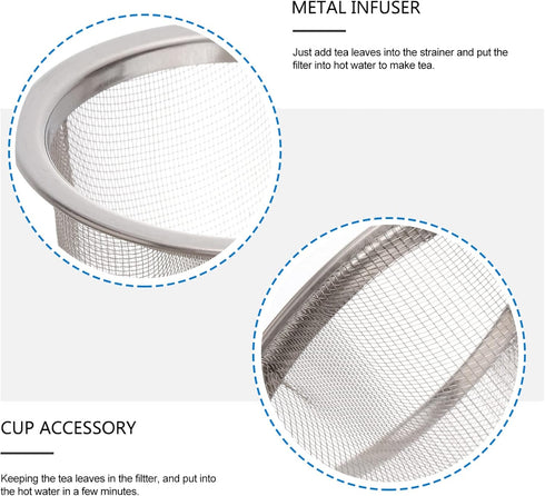 Luxshiny Teapot 8Pcs Teapot Tea Strainer Insert Stainless Steel Tea Filter Metal Mesh Infuser Loose Tea Leaves Strainer Replacement for Tea Pot Te...