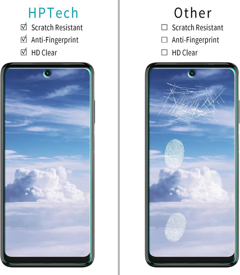 HPTech (2 Pack) Designed For Motorola Moto G 5G (2022) Tempered Glass Screen Protector, Anti Scratch, Bubble Free, Case Friendly......